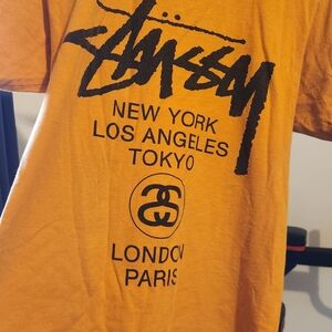 Stussy Mustard Yellow Graphic Tee